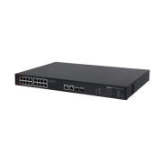 DAHUA PoE switch - PFS3220-16GT-240 (16x 1Gbps at/af PoE + 2x 1Gbps + 2x SFP, 240W)