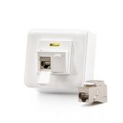 KELine Cat.6A, Modulo45, 2xRJ45/s, falon kvli, csatlakozval