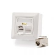 KELine Cat.6A, Modulo50, 2xRJ45/s, falon kvli csatlakozval