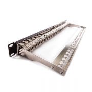 KELine Patch panel , Kategria 6A, 24xRJ45/s,fekete, csatlakozkkal, 1U