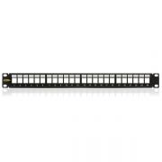 KELine Patch panel 1U, ezst, res, 24 db keystone jack szmra